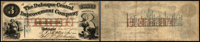 Continental-, Colonial Currency, State Issue, United States
Iowa. 3 $, 1857, 2 S...