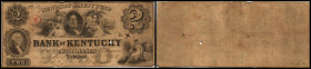 Continental-, Colonial Currency, State Issue, United States
Kentucky. 2 $ 1853, 2 Signaturen, Newport, 1xgelocht, Nst.. Newport Safety Fund Bk, -  Hax...
