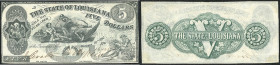 Continental-, Colonial Currency, State Issue, United States
Luisiana. 5 $ Oct. 1862, 2 Signaturen, P-S894. State of
I