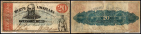 Continental-, Colonial Currency, State Issue, United States
Luisiana. 20 $ March 1863, 2 Signaturen, P-S896. State of
IV