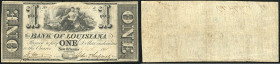 Continental-, Colonial Currency, State Issue, United States
Luisiana. 1 $ 1861, 2 Signaturen. Bk of Luisiana, - Haxby 75/I
III