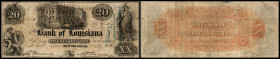 Continental-, Colonial Currency, State Issue, United States
Luisiana. 20 $ 1860s, 2 Signaturen, blauer Stpl. Registred….?. Bk of Luisiana, - Haxby 75/...