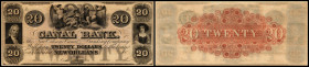 Continental-, Colonial Currency, State Issue, United States
Luisiana. 20 $ 18xx, remainder. Canal-, Canal & Bk ect., -  Haxby 105/I u.II
I