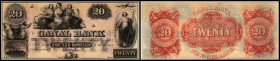 Continental-, Colonial Currency, State Issue, United States
Luisiana. 20 $ 18xx, remainder. Canal-, Canal & Bk ect., -  Haxby 105/I u.II
I
