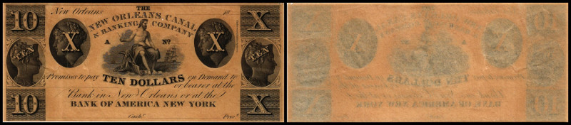 Continental-, Colonial Currency, State Issue, United States
Luisiana. 10 $ 18xx,...
