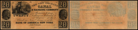 Continental-, Colonial Currency, State Issue, United States
Luisiana. 20 $ 18xx, remainder. New Orleans Canal & Bk Comp./ Bk of Amerika NY
I