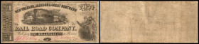 Continental-, Colonial Currency, State Issue, United States
Luisiana. 1,50 $ 1861, 2 Signaturen, Rs leer. New Orleans, Jackson & Great Northern Rail R...