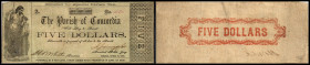 Continental-, Colonial Currency, State Issue, United States
Luisiana. 5 $ 15.4.1862, 2 hs, 1 gedruckt, Signaturen, D. bds.. Vidalia, Parish of Concord...