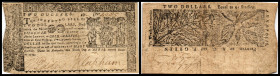 Continental-, Colonial Currency, State Issue, United States
Maryland. 2 $ 1774, P-S977. Colonial Curr. Maryland
III