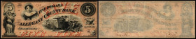 Continental-, Colonial Currency, State Issue, United States
Maryland. 5 $ 1860, 2 Signaturen. Cumberland, Allegany County Bk, - Haxby 155
III+