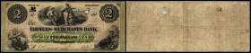 Continental-, Colonial Currency, State Issue, United States
Maryland. 2 $ 1862, 2 Signaturen, 1x gelocht. Greensborough, Farmers & Merchants Bk, - Hax...
