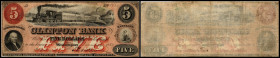 Continental-, Colonial Currency, State Issue, United States
Maryland. 5 $ 1859, 2 Signaturen, weiße Fife. Westernport Clinton Bk – Haxby 305
III