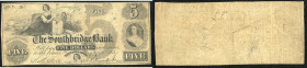 Continental-, Colonial Currency, State Issue, United States
Massachusetts. 5 $ 1857, 2 Signaturen. Southbridge Bk, - Haxby 1160
III/IV