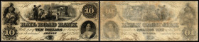 Continental-, Colonial Currency, State Issue, United States
Michigan. 10 $ 1854, 2 Signaturen. Rail Road Bk, Adrian- Haxby 5/II
III