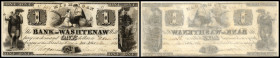 Continental-, Colonial Currency, State Issue, United States
Michigan. 1 $ 1834, 2 Signaturen. Bk of Washtenaw, Annbor, - Haxby 50/I,II
I