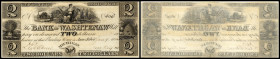 Continental-, Colonial Currency, State Issue, United States
Michigan. 2 $ 1834, 2 Signaturen. Bk of Washtenaw, Annbor, - Haxby 50/I,II
I