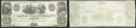 Continental-, Colonial Currency, State Issue, United States
Michigan. 3 $ 1834, 2 Signaturen. Bk of Washtenaw, Annbor, - Haxby 50/I,II
I