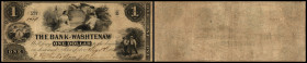 Continental-, Colonial Currency, State Issue, United States
Michigan. 1 $ 1854, 2 Signaturen. Bk of Washtenaw, Annbor, - Haxby 50/I,II
III