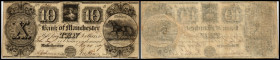 Continental-, Colonial Currency, State Issue, United States
Michigan. 10 $ 1837, 2 Signaturen, Cut Cancelled. Bk of Manchester, - Haxby 255
II-