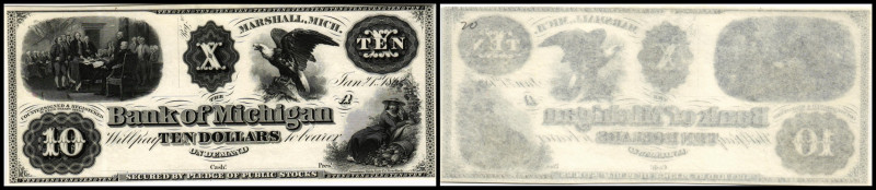 Continental-, Colonial Currency, State Issue, United States
Michigan. 10 $ 18xx,...