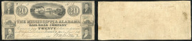 Continental-, Colonial Currency, State Issue, United States
Mississippi. 20 $ 1837, 2 Signaturen. Mississippi & Allabama, Rail Road Co., - Haxby 25/IA...