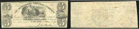 Continental-, Colonial Currency, State Issue, United States
Mississippi. 3 $ 1857? 1 Signatur. The Mississippi Shipping Comp.
III