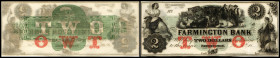 Continental-, Colonial Currency, State Issue, United States
New Hampshire. 2 $ 18xx, remainder. Farmington Bk, - Haxby 105
I