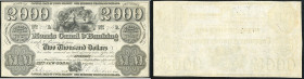Continental-, Colonial Currency, State Issue, United States
New Jersey. 2.000 S 1837, 2 Signaturen. Morris Canal & Bk House, “trust certificates”, Hax...