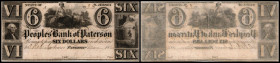 Continental-, Colonial Currency, State Issue, United States
New Jersey. 6 $ 1860, 1 Signatur, remainder?. Peoples Bk of Paterson, - Haxby 438
II