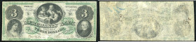 Continental-, Colonial Currency, State Issue, United States
New Jersey. 1, 2, 3 $ Nov. 1860s, 2 Signaturen. Trenton, Merchants Bk, - Haxby 555
III-/II...