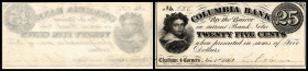 Continental-, Colonial Currency, State Issue, United States
New York. 25 Cents 1862, 1 Signatur, Chatham 4 Corners. Columbia Bk, - Criswell C788
II