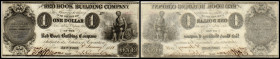 Continental-, Colonial Currency, State Issue, United States
New York. 1 $ 1838, 2 Signaturen. Red Hook Building Cp, - Criswell R51
I