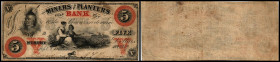 Continental-, Colonial Currency, State Issue, United States
North Carolina. 5 $ 1860, 2 Signaturen. Murphy, Miners & Planters Bk, - Haxby 35
III