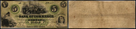 Continental-, Colonial Currency, State Issue, United States
North Carolina. 5 $ 1857, 2 Signaturen. Newbern, Bc of Commerce, - Haxby 40
III/IV