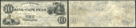 Continental-, Colonial Currency, State Issue, United States
North Carolina. 10 $ 1850?, 2 Signaturen, Df. DB & Co. Wilmington, Bk of Cape Fear, - Haxb...