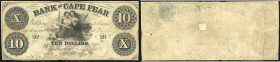 Continental-, Colonial Currency, State Issue, United States
North Carolina. 10 $ 1853s, 2 Signaturen, Branch Washington, DB&.CP, Nst. Wilmington, Bk o...