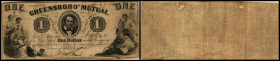 Continental-, Colonial Currency, State Issue, United States
North Carolina. 1,2 $ 1850/60, 1 Signatur, dünne Stellen, Nst.. Creensboro Mutual, Ins. Cp...