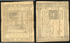 Continental-, Colonial Currency, State Issue, United States
Pennsylvania. 6 Sh. 20,3,1773A, P-S2540J, 1 Nst. Colonial
III-