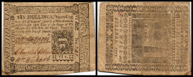 Continental-, Colonial Currency, State Issue, United States
Pennsylvania. 6 Sh. 25.3.1773A, P-S2540/O. Colonial
III-