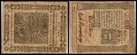 Continental-, Colonial Currency, State Issue, United States
Pennsylvania. 15 Sh. 25.10.1775, P-2555. Colonial
III+