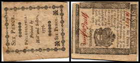 Continental-, Colonial Currency, State Issue, United States
Pennsylvania. 6 Pence 25.10.1763, P-S2563. Colonial
II