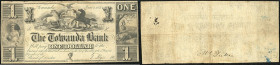 Continental-, Colonial Currency, State Issue, United States
Pennsylvania. 1 $ 1841, 1 Signatur. Towanda Bk/, - Haxby 650/II
IV+