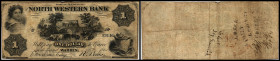 Continental-, Colonial Currency, State Issue, United States
Pennsylvania. 1 $ 1861, 2 Signaturen, Rs Stpl. und hs. Angaben, Nst.. Warren, North Wester...