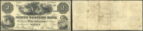 Continental-, Colonial Currency, State Issue, United States
Pennsylvania. 2 $ 1861, 2 Signaturen, 1xgelocht, Rs Runsstpl. Datum?. Warren, North Wester...