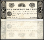 Continental-, Colonial Currency, State Issue, United States
Pennsylvania. 6 ¼, 12 I/2, hs. Signaturen. Borough of York, PA
I