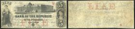 Continental-, Colonial Currency, State Issue, United States
Rhode Island. 5 $ 1855, 2 Signaturen. Providence, Bk of the Republic – Haxby 385
III