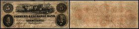 Continental-, Colonial Currency, State Issue, United States
South Carolina. 5 $ 1854?, 2 Signaturen, blauer Stpl. “SS”. Charleston, Farmers & Exchange...