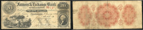 Continental-, Colonial Currency, State Issue, United States
South Carolina. 20 $ 1854, 2 Signaturen, roter Stpl. “MAV”. Charleston, Farmers & Exchange...