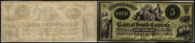 Continental-, Colonial Currency, State Issue, United States
South Carolina. $ 1857, 2 Signaturen. Cheraw, Merchants Bk – Haxby 60
III+