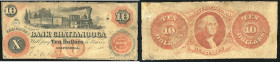 Continental-, Colonial Currency, State Issue, United States
Tennessee. 2,3,10 $ 1863, 2x1, 1x2 Signaturen, 10$ geklebter Einschnitt. Chattanooga, Bk. ...